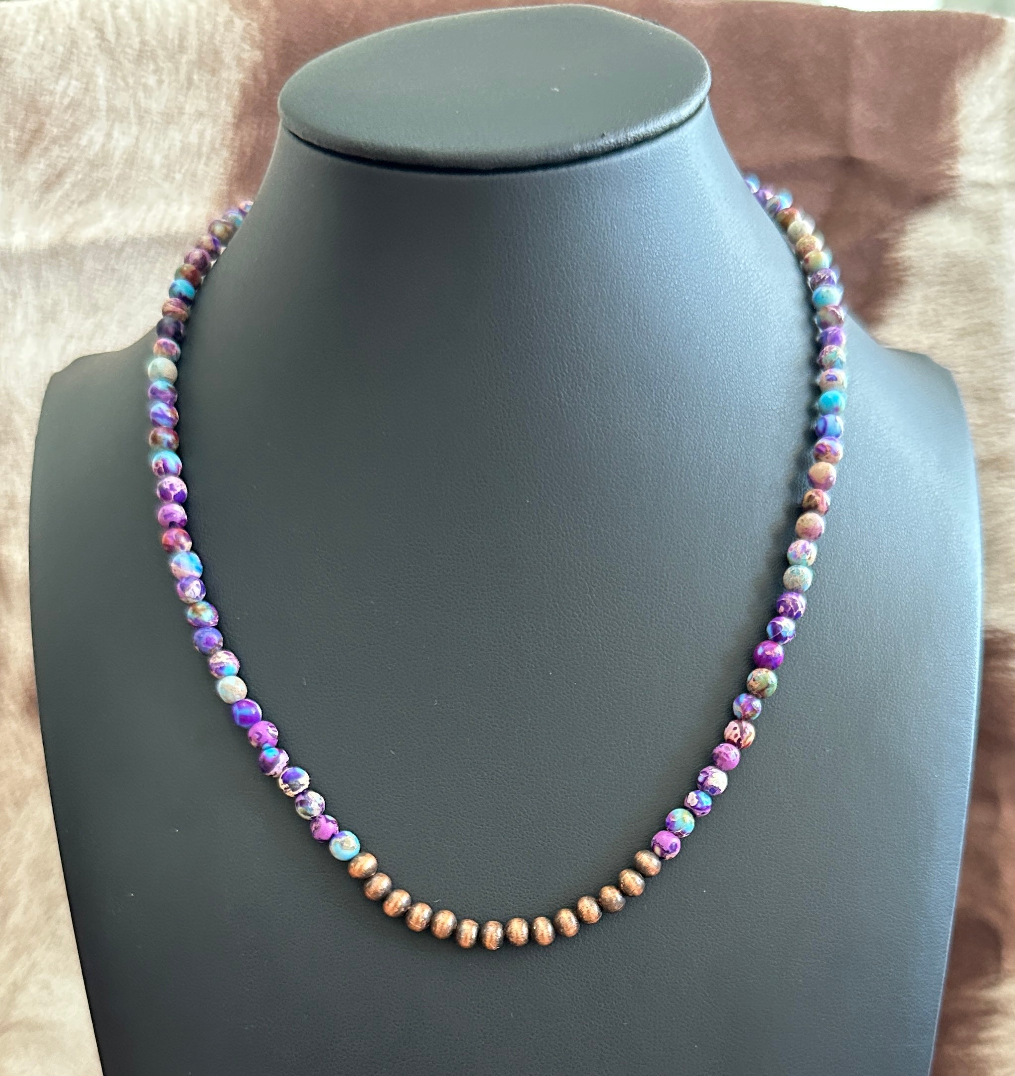 Galaxy Sea Sediment Jasper and Copper Pearls