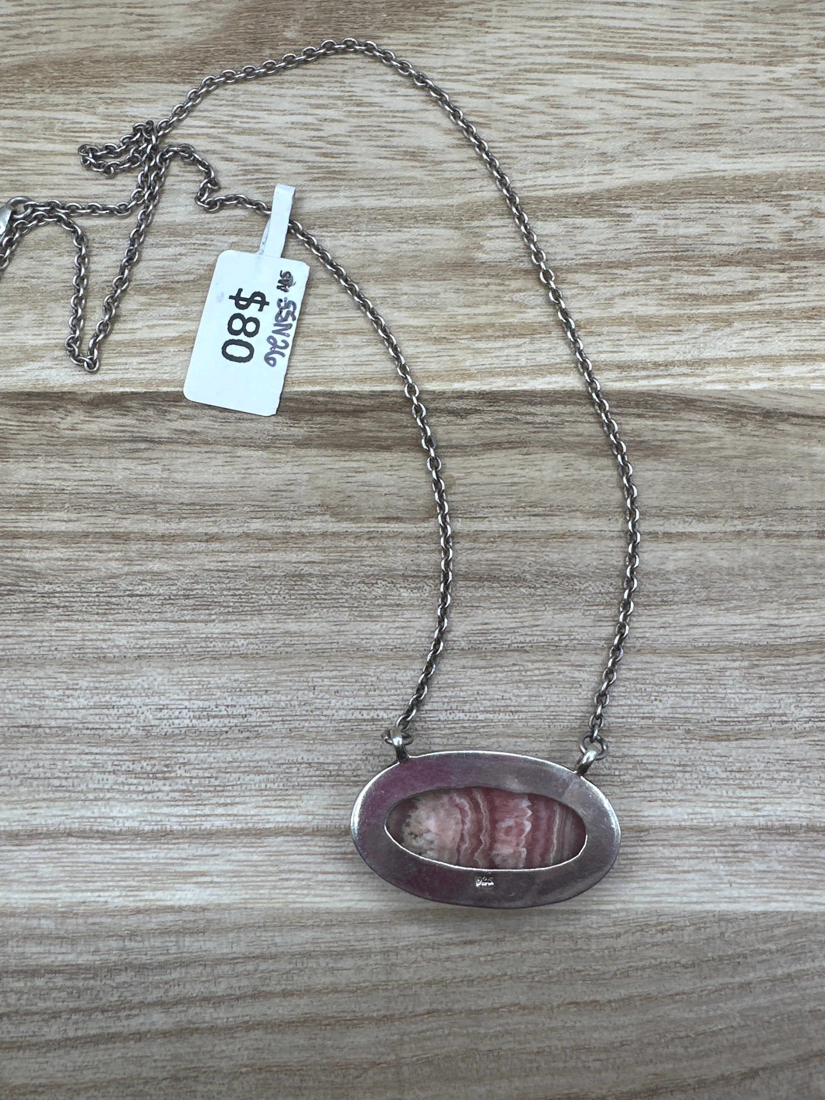 Rhodochrosite Oval Necklace 20in