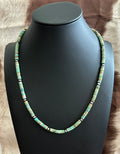 Green Turquoise Heishi and Desert Pearl Necklace