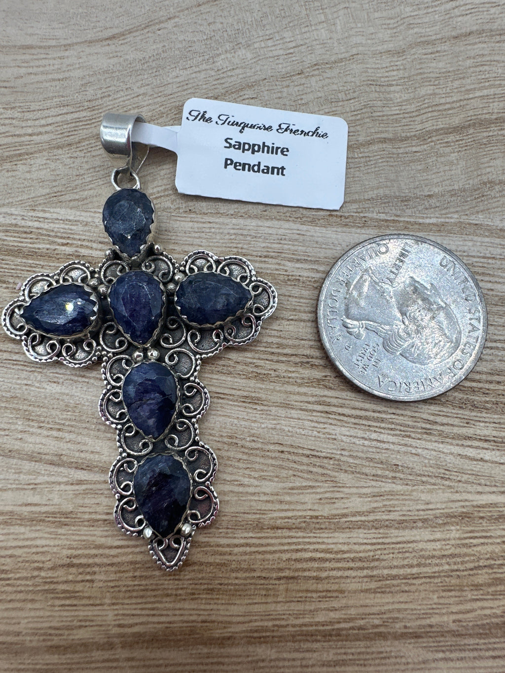 Sapphire Cross Pendant