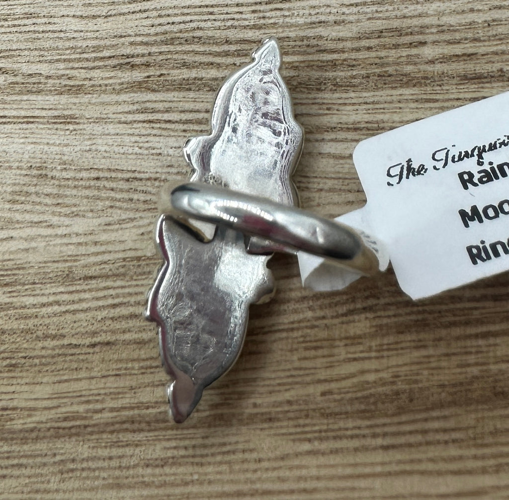Rainbow Moonstone Ring Size 7.5