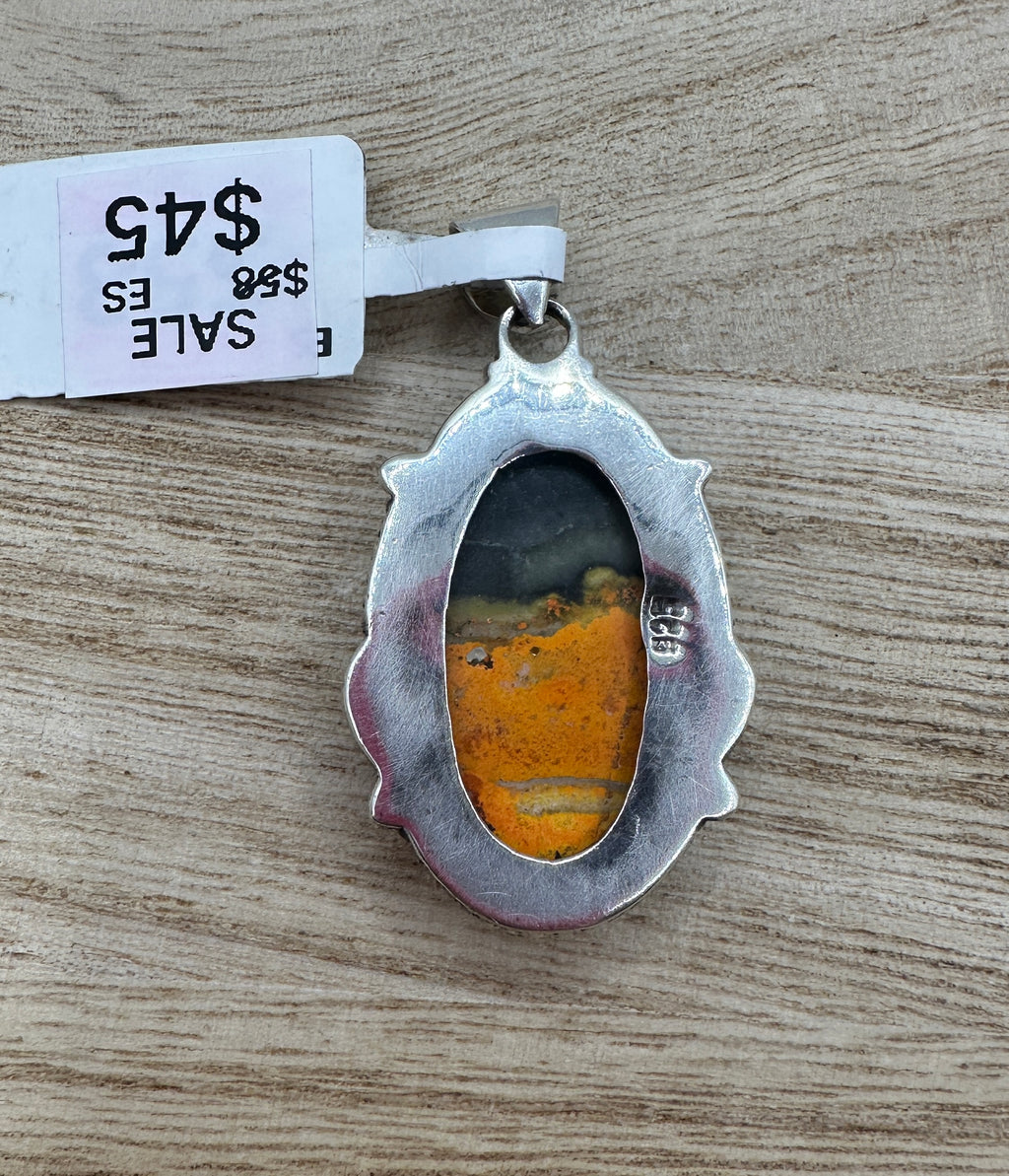 Bumblebee Jasper Oval Pendant