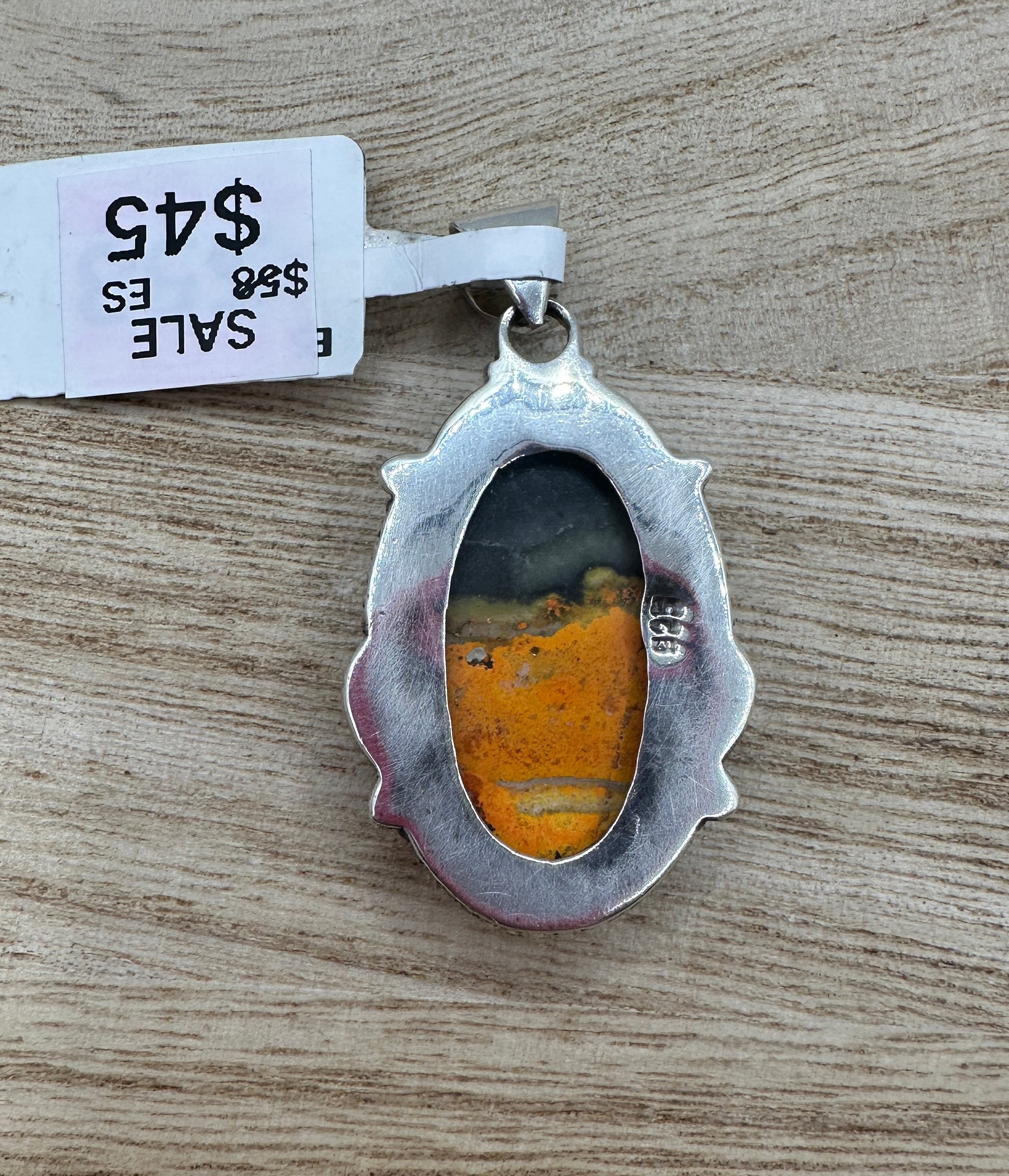 Bumblebee Jasper Oval Pendant