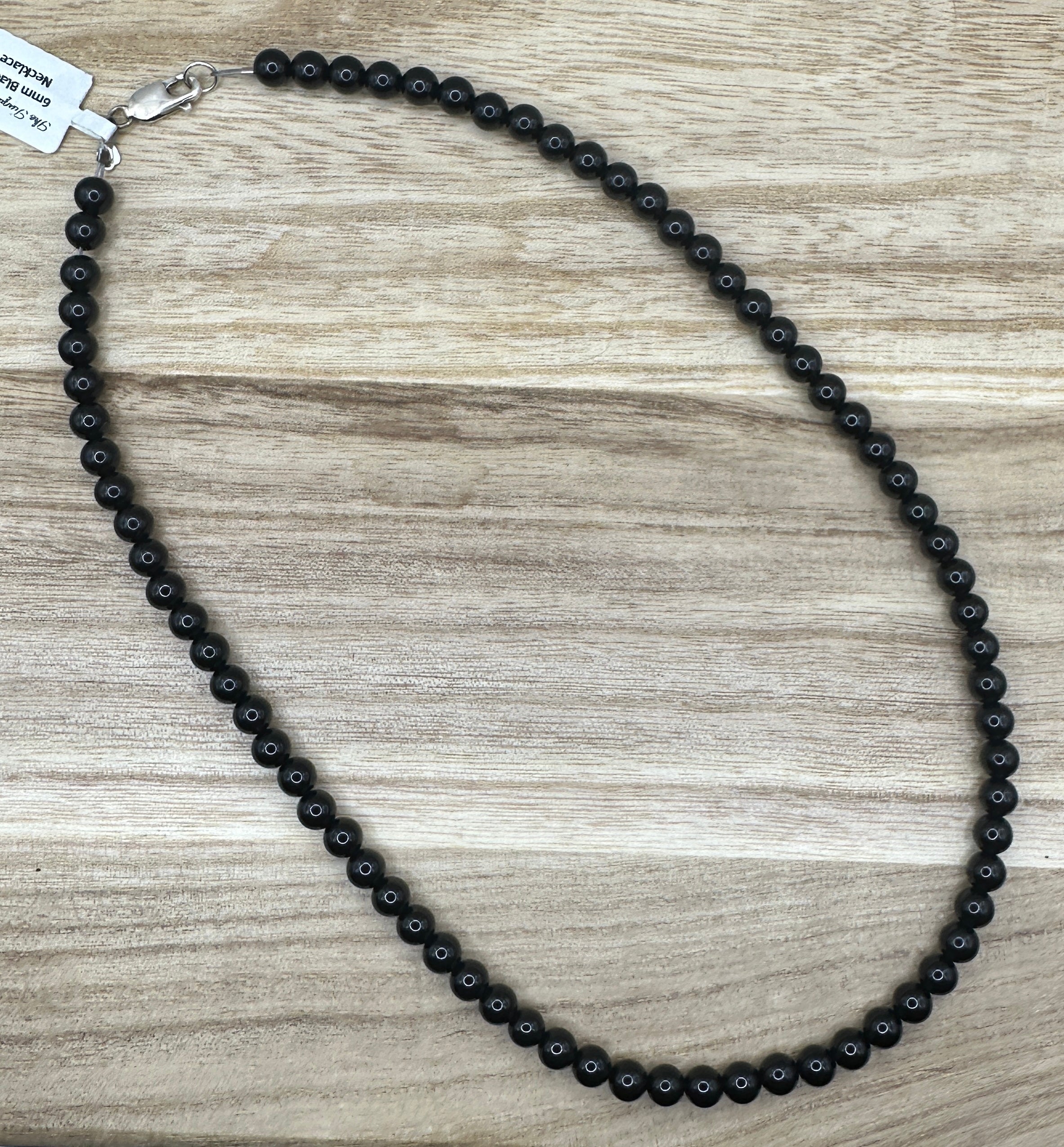 6mm Black Onyx Necklace 20in