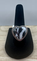 Zebra Jasper Heart Ring Size 7