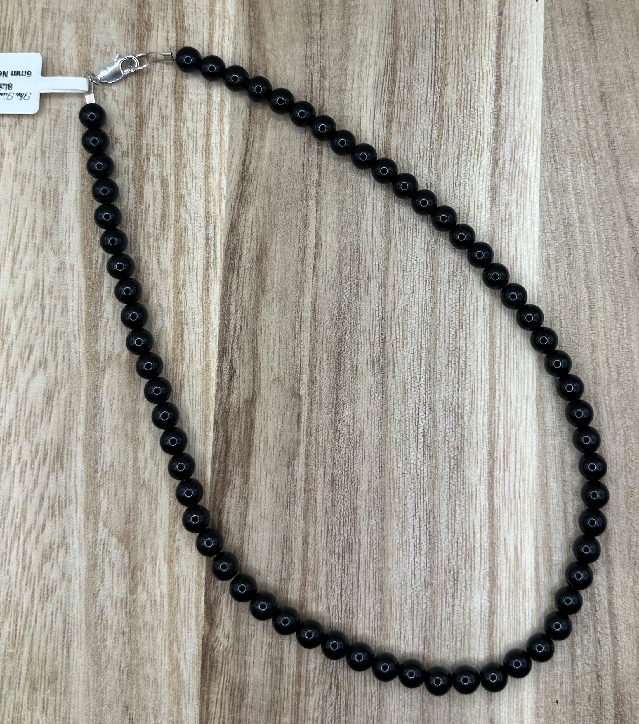 6mm Black Onyx Necklace 16in