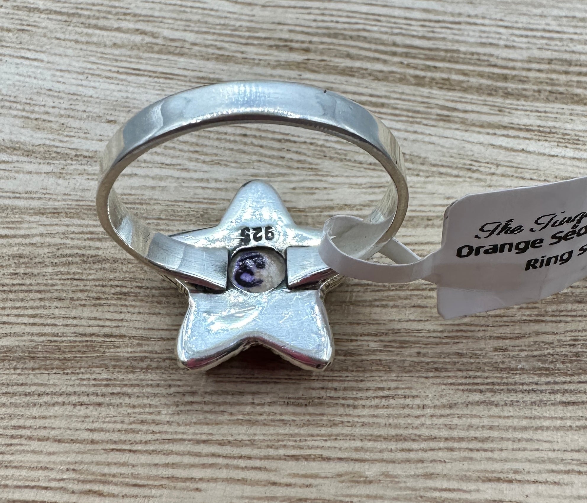 Orange Sea Sediment Jasper Ring Size 11