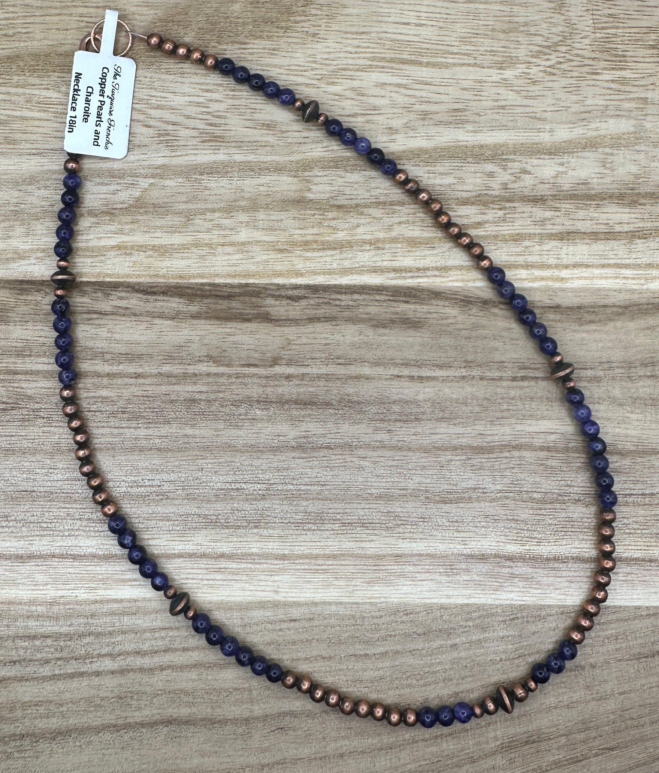 Copper Pearls and Charoite Necklaces 18in
