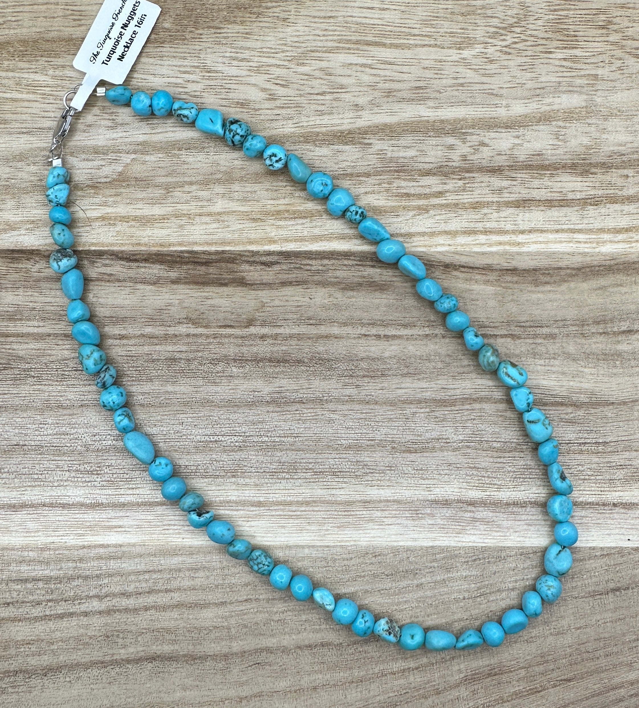Turquoise Nuggets Necklace 16in