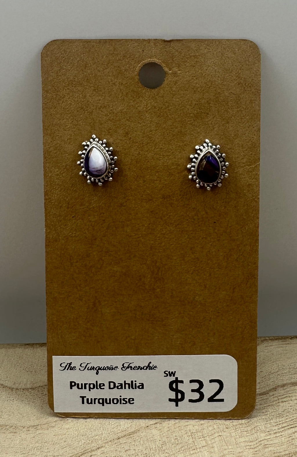 Purple Dahlia Studs