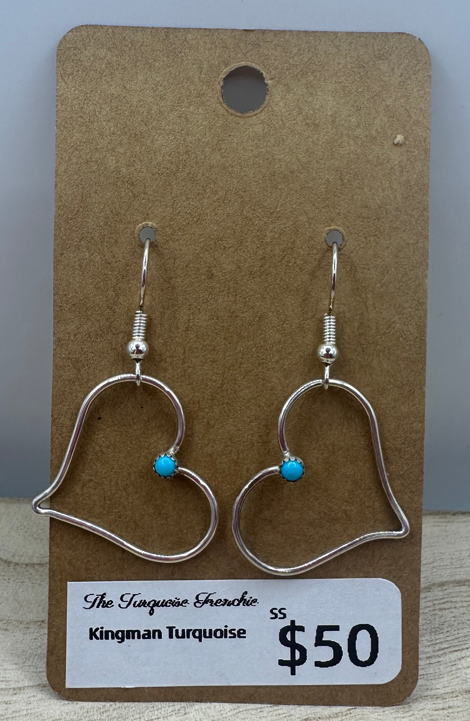 Kingman Turquoise Heart Dangles