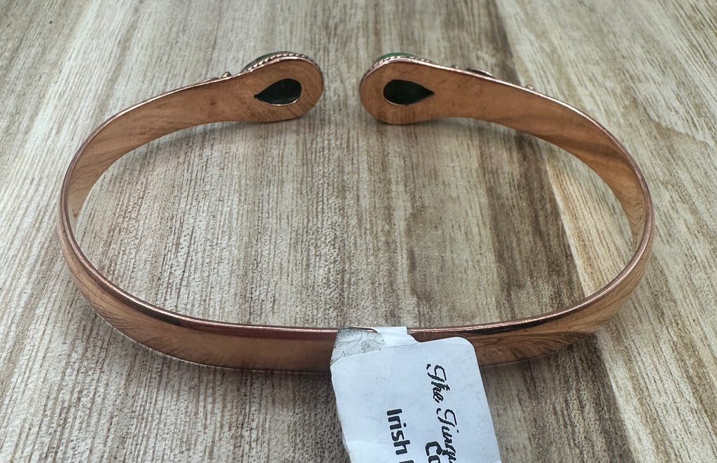 Copper and Irish Dahlia Turquoise Cuff