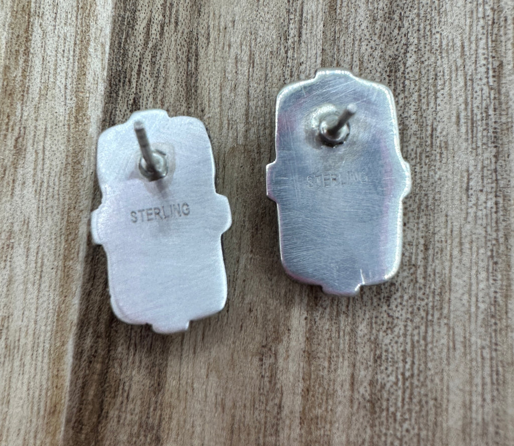 Rectangle Kingman Turquoise Earrings