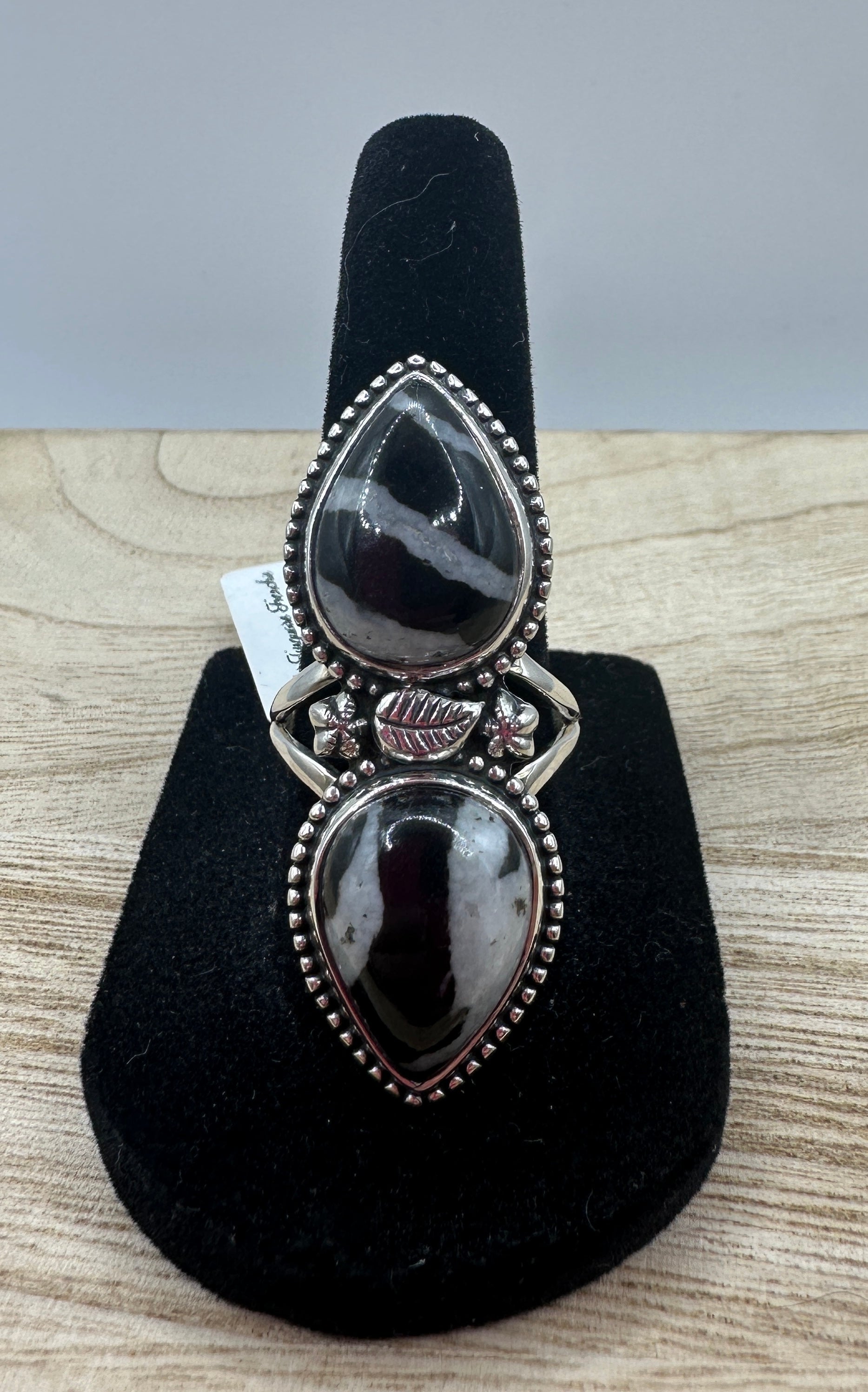 Zebra Jasper Ring Size 8.75