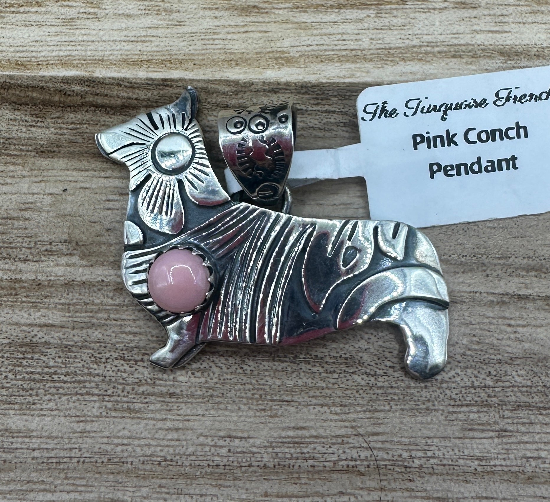Pink Conch Corgi Pendant