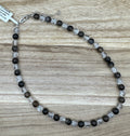 8mm Smoky Quartz and Quartz Necklace 16-18in