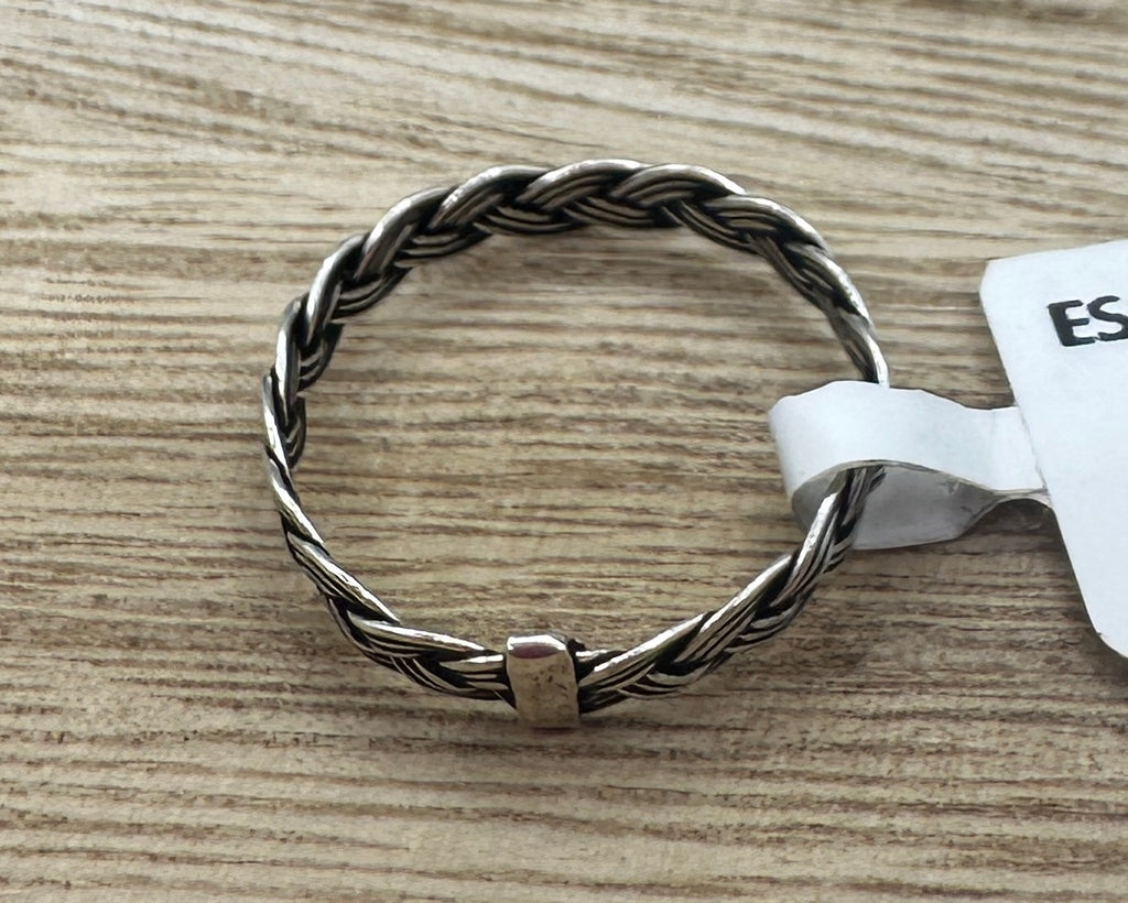 Braided Silver Ring Size 7