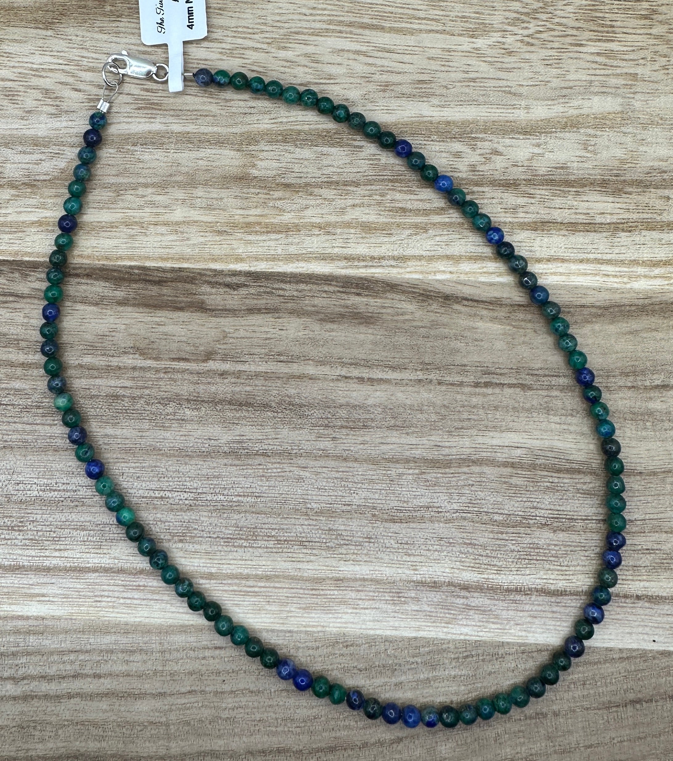 4mm Azurite Necklace 16in