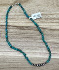 Aged Turquoise and Desert Pearl Necklace 16in