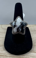 Zebra Jasper Star Ring Size 6