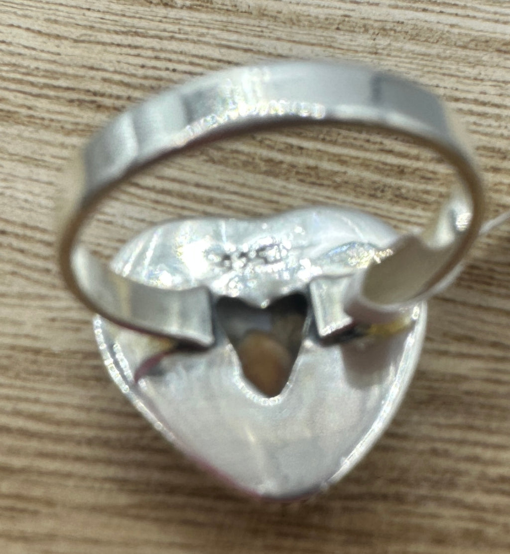 Spiny Oyster Turquoise Heart Ring Size 9
