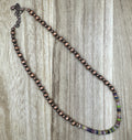 Copper Pearl and Mixed Stone Necklace 16-20in