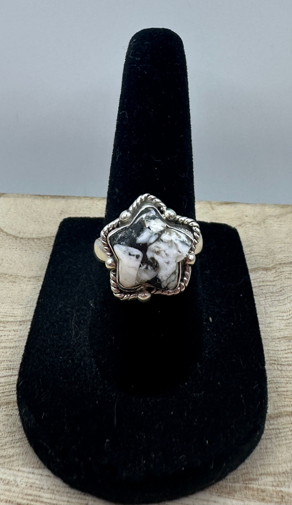 White Buffalo Star Ring Size 7