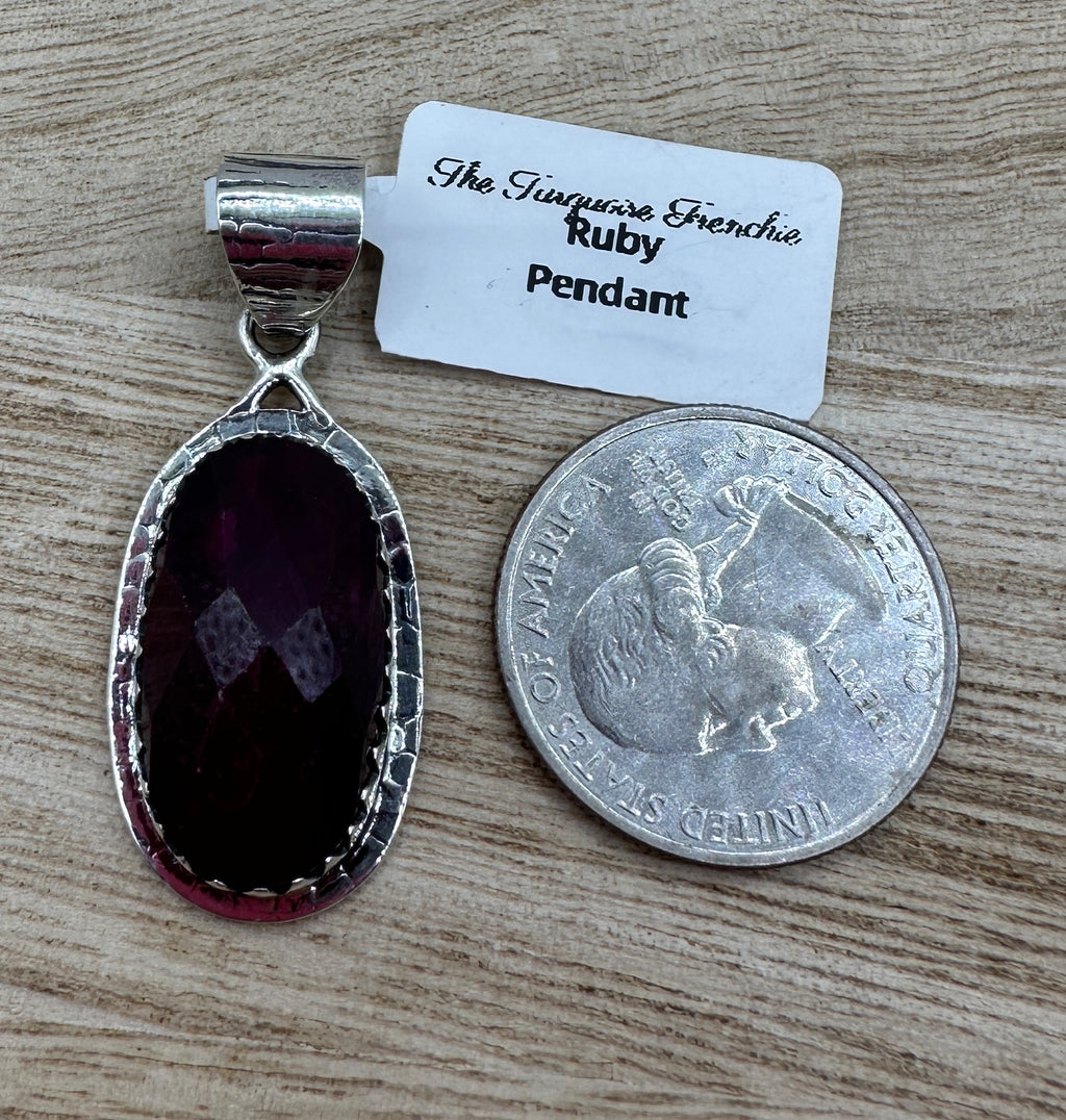 Ruby Oval Pendant