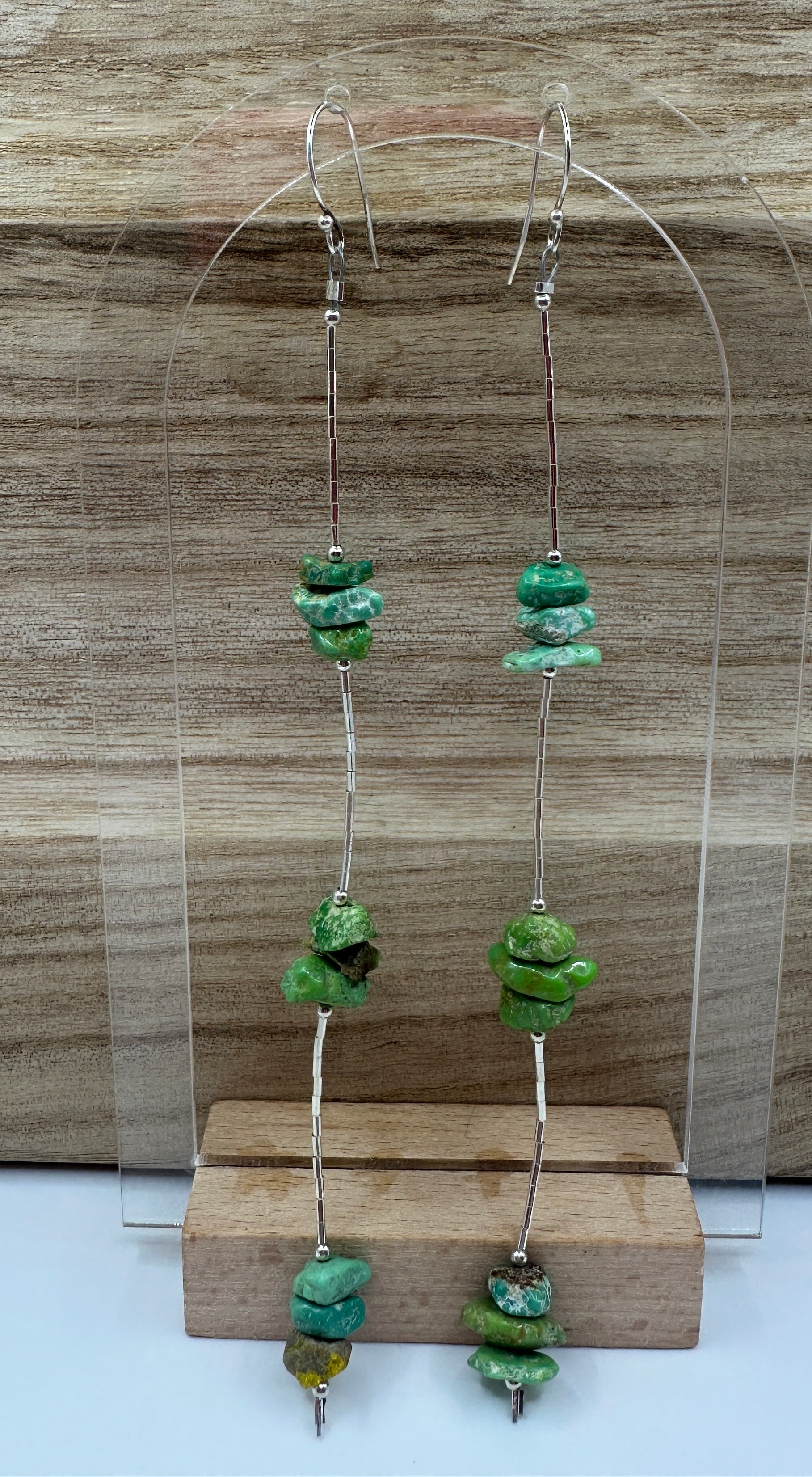 Green Turquoise Chip Dangles