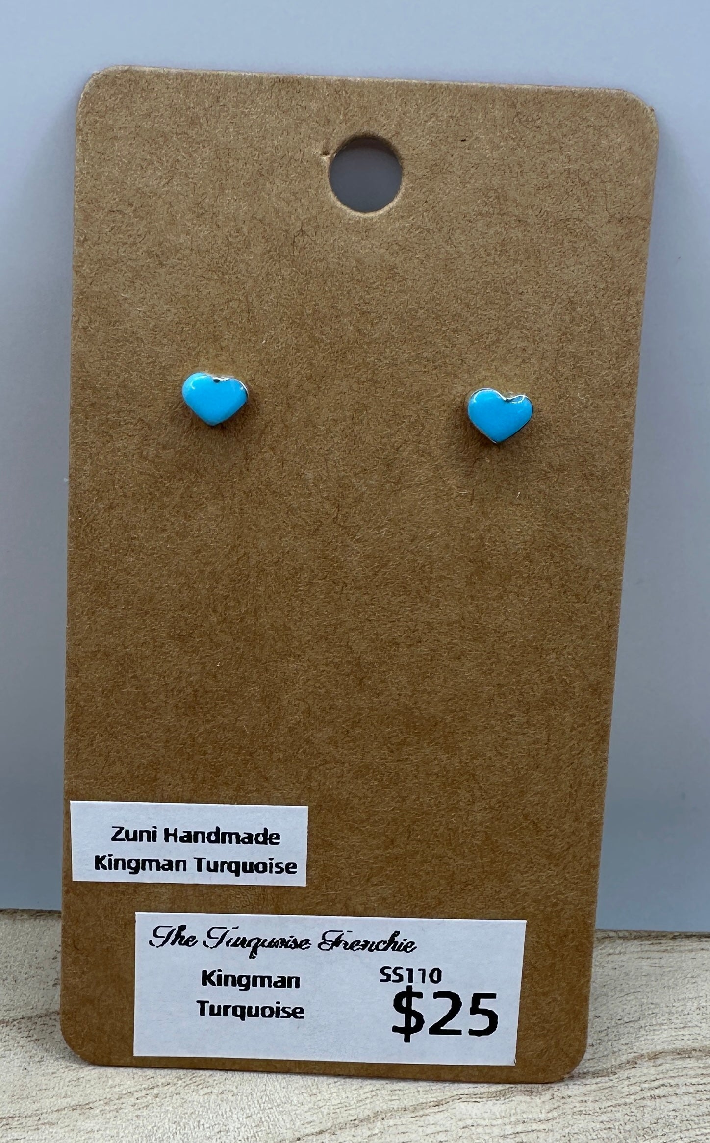 Zuni Handmade Heart Studs