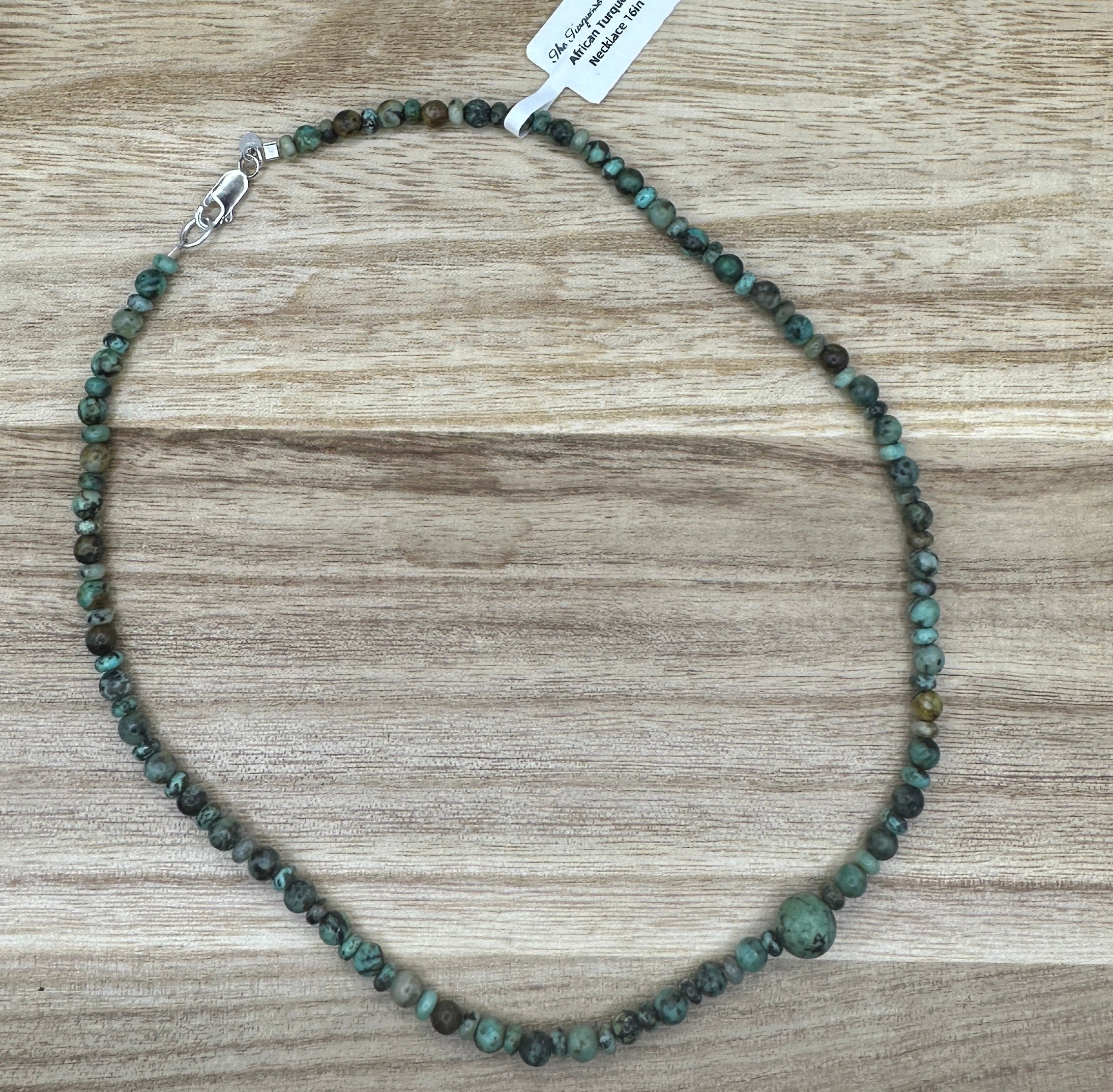 African Turquoise Necklace 16in