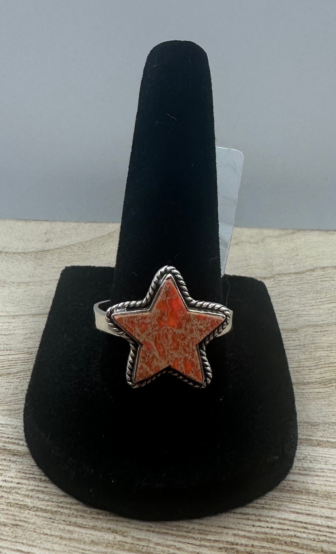 Orange Sea Sediment Jasper Ring Size 11
