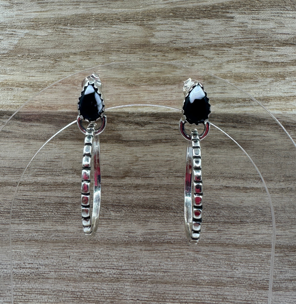 White Buffalo Studs with Hoops