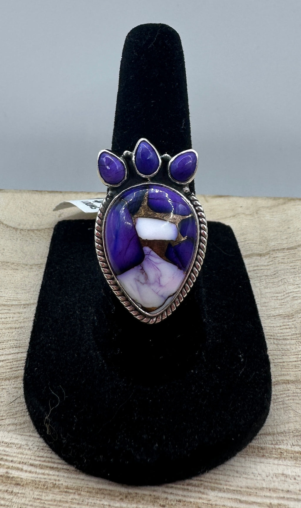 Purple Dahlia Turquoise Ring Size 6.5