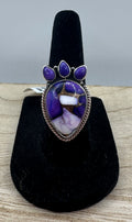 Purple Dahlia Turquoise Ring Size 6.5