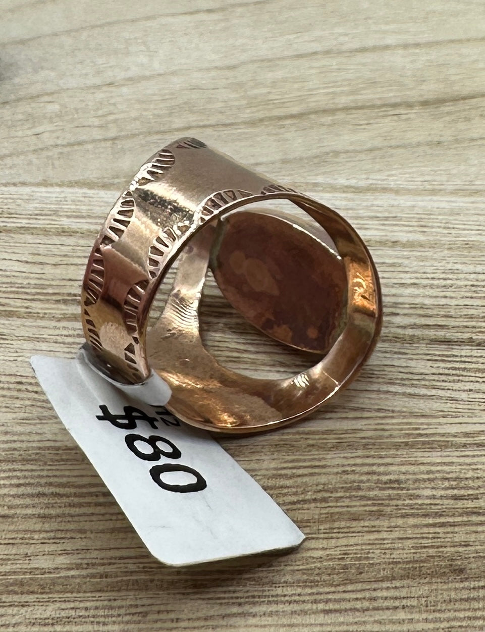 Kingman Turquoise Copper Ring Size 10