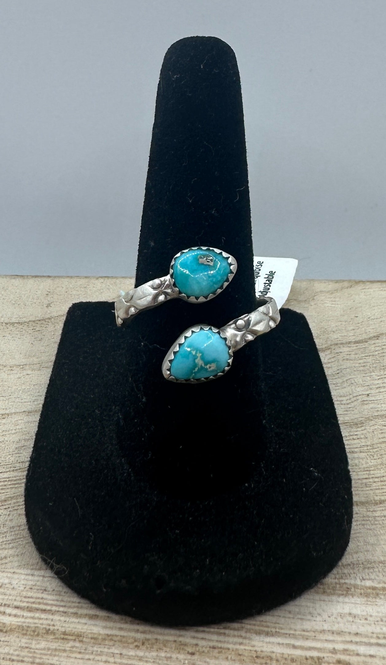 White Water Turquoise Adjustable Ring