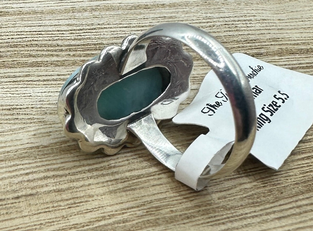 Larimar Oval Ring Size 5.5