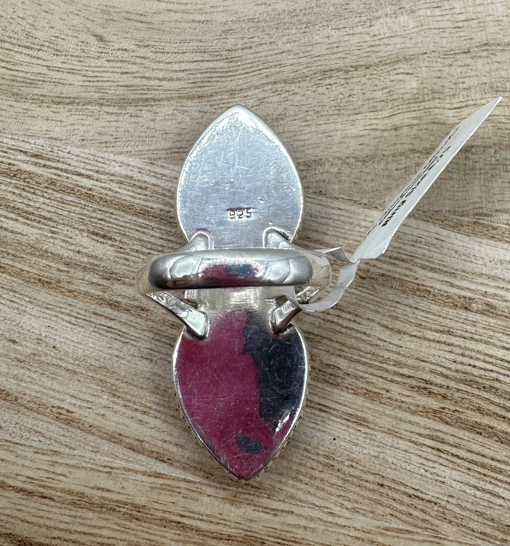 Zebra Jasper Ring Size 8.75