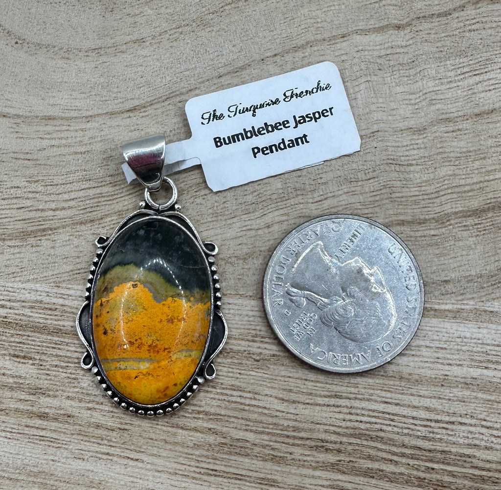 Bumblebee Jasper Oval Pendant
