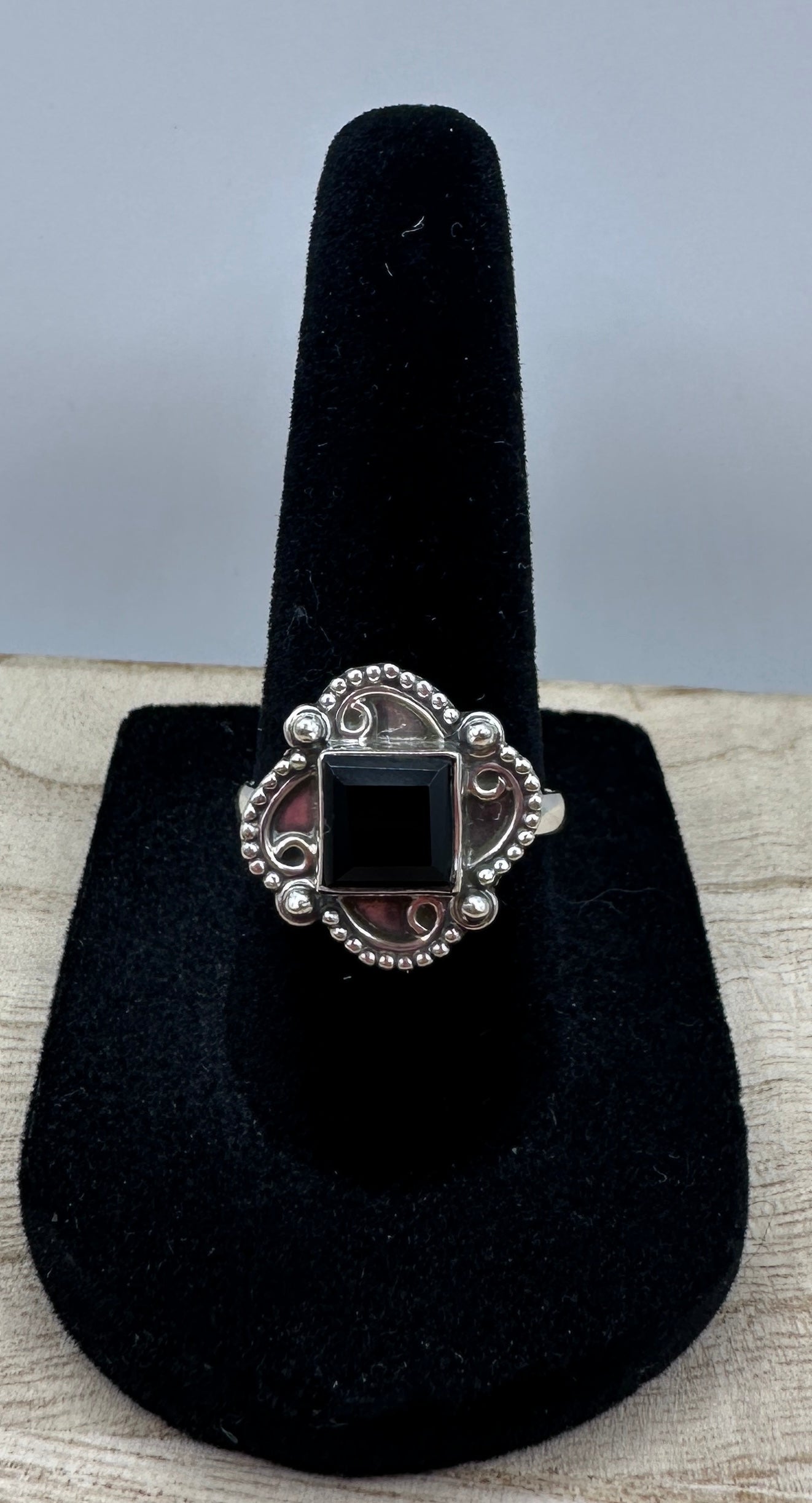 Black Onyx Ring Size 7.75