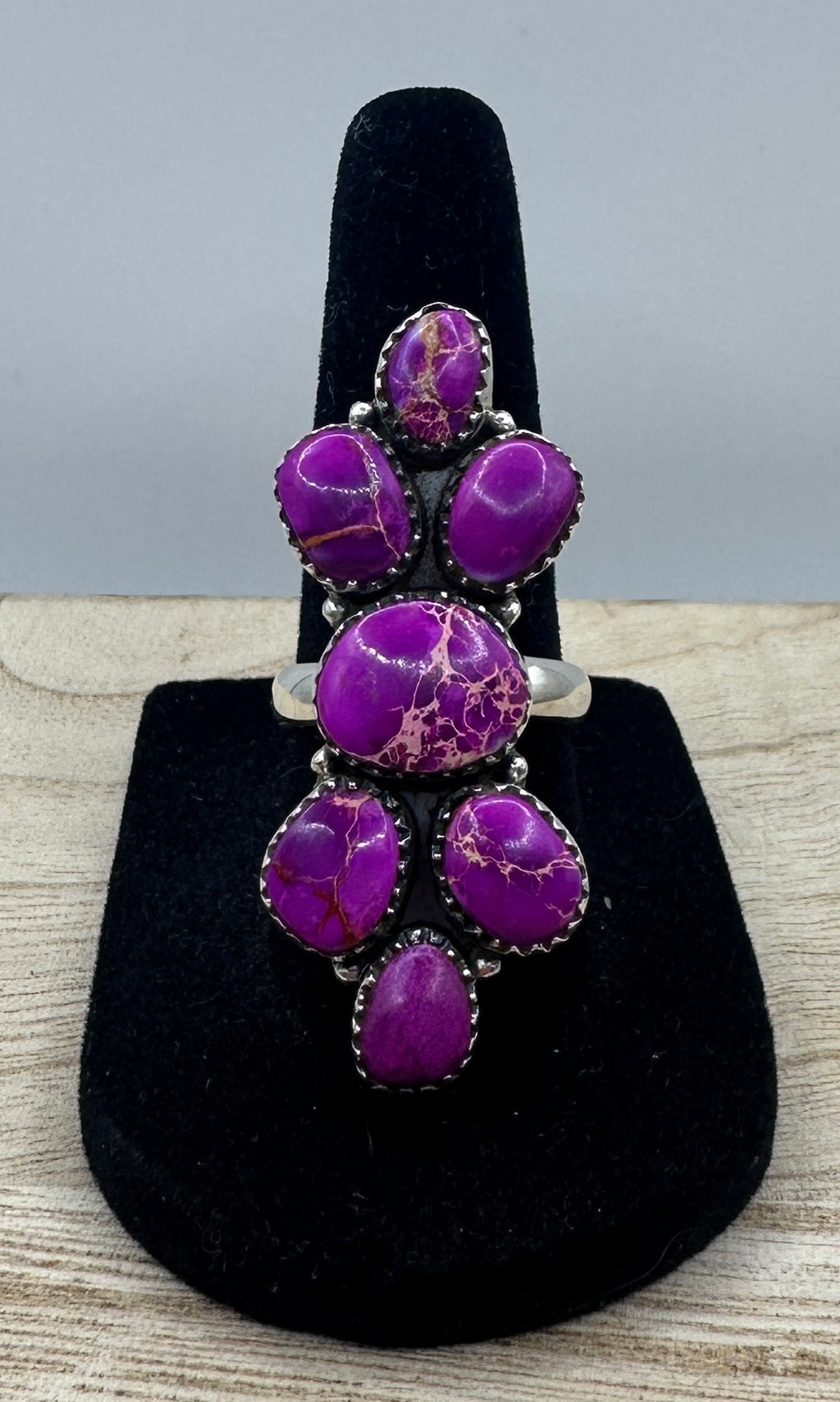 Purple Sea Sediment Jasper Adjustable Ring