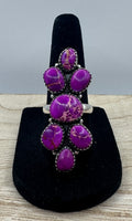 Purple Sea Sediment Jasper Adjustable Ring