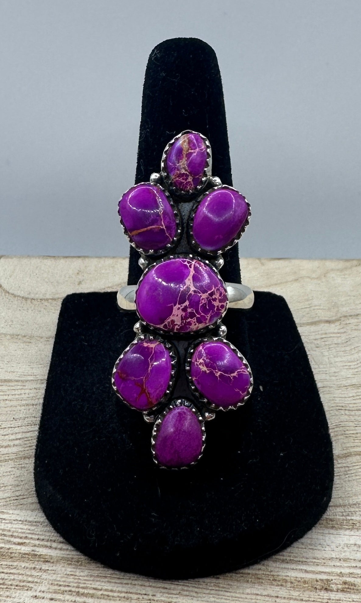 Purple Sea Sediment Jasper Adjustable Ring