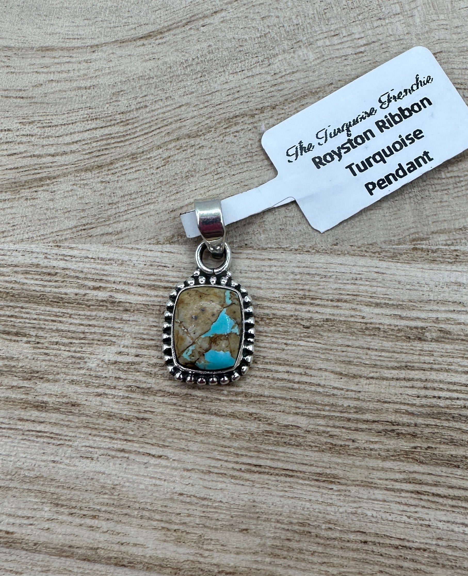 Royston Ribbon Turquoise Rectangle Pendant
