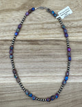 Galaxy Sea Sediment Jasper and Desert Pearls Necklace 16in