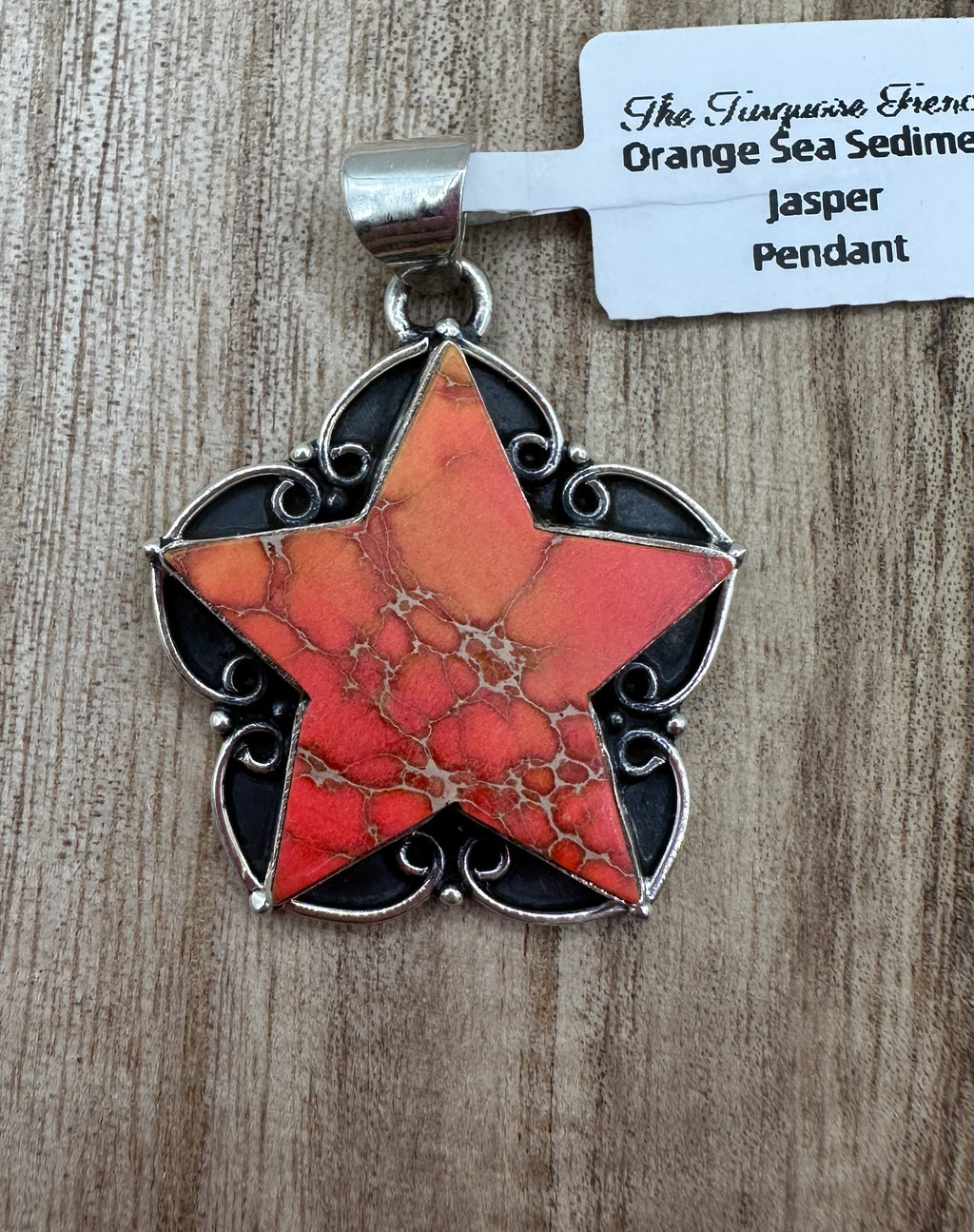 Orange Sea Sediment Jasper Star Pendant