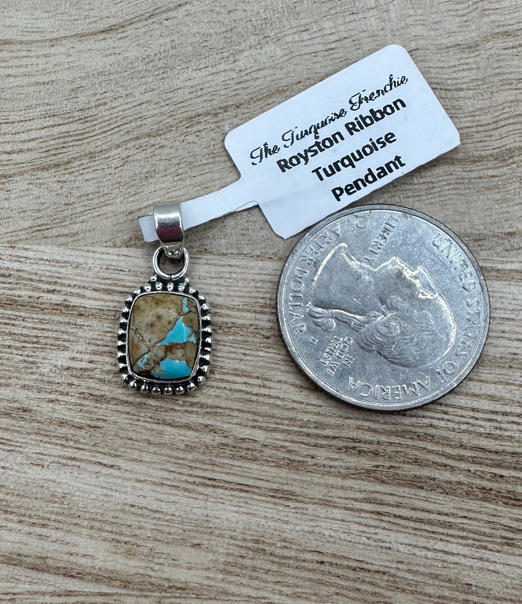 Royston Ribbon Turquoise Rectangle Pendant