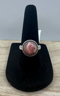 Rhodochrosite Circle Ring Size 7.25