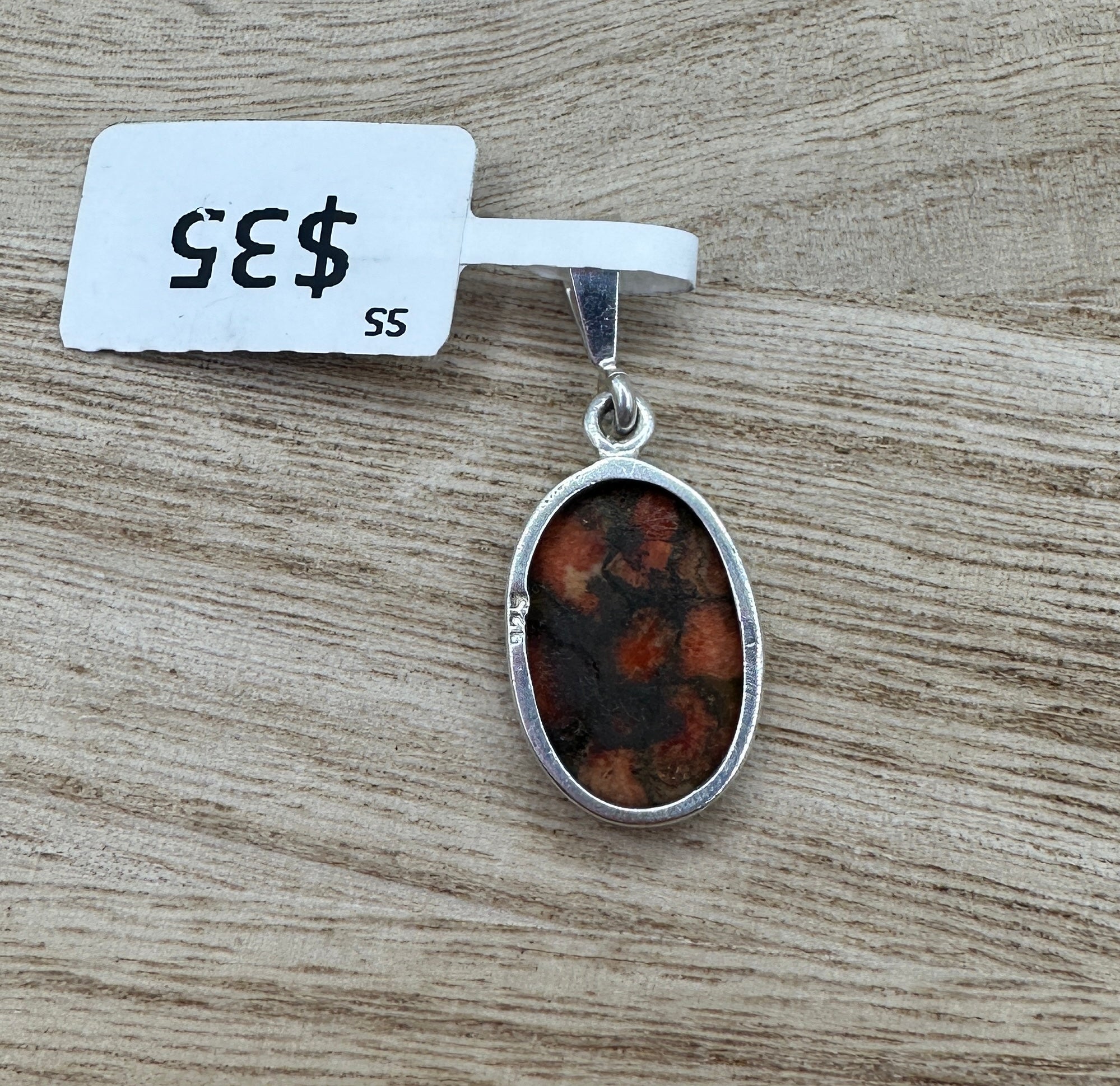 Orange Dahlia Turquoise Pendant